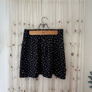 LOFT Black and White Patterned Skirt